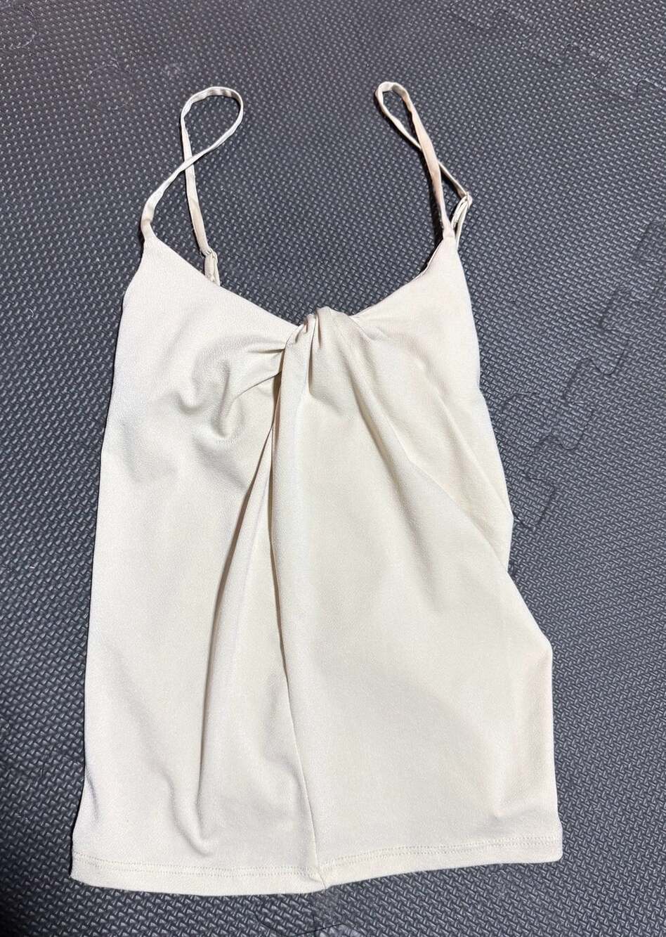 Banana Republic x repreve twist-front crepe cami in ivory cream. Size small
